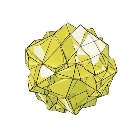 Free Polygonal Yellow 3D Shape  AI Image