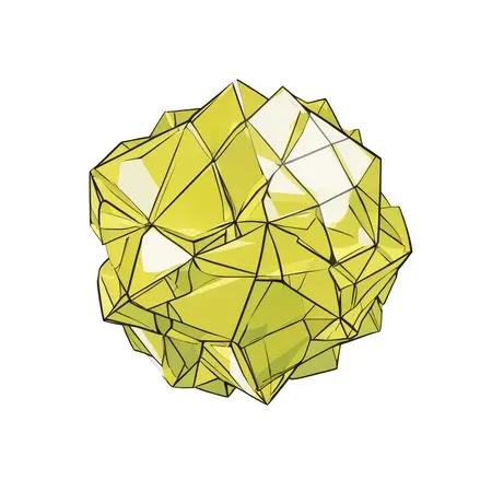 Free Polygonal Yellow 3D Shape  AI Image