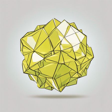Free Polygonal Yellow 3D Shape  AI Image