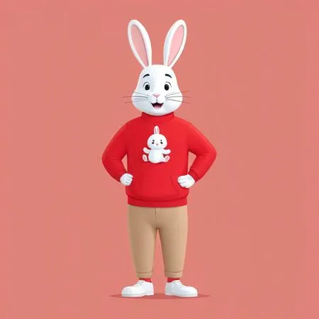 Free Rabbit Character In A Sweater  AI Image