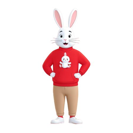 Free Rabbit Character In A Sweater  AI Image