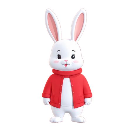 Free Rabbit In A Red Jacket  AI Image
