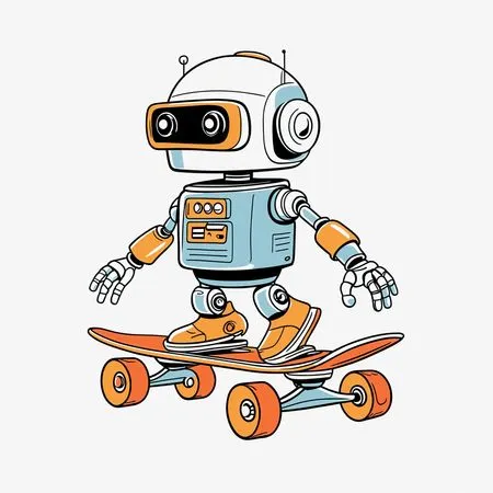 Free Robot Doing Skateboarding  AI Image
