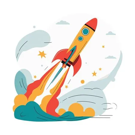 Free Rocket Blasting Off Into Space  AI Image