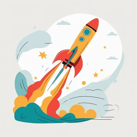 Free Rocket Blasting Off Into Space  AI Image