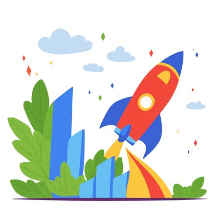 Free Rocket Launch Signifying Growth  AI Image