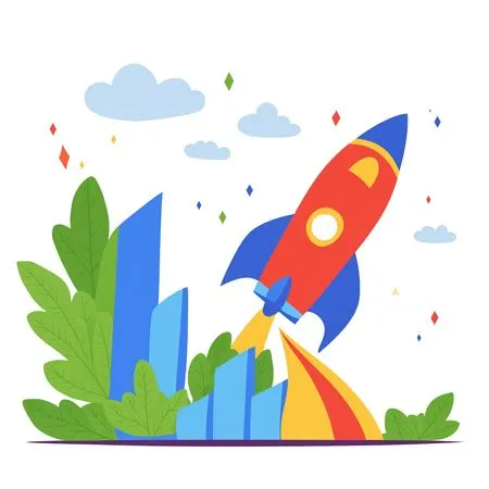 Free Rocket Launch Signifying Growth  AI Image