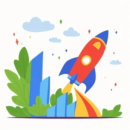 Free Rocket Launch Signifying Growth  AI Image