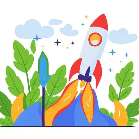 Free Rocket Launching Amidst Nature  AI Image