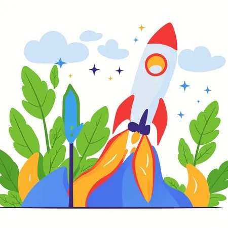 Free Rocket Launching Amidst Nature  AI Image