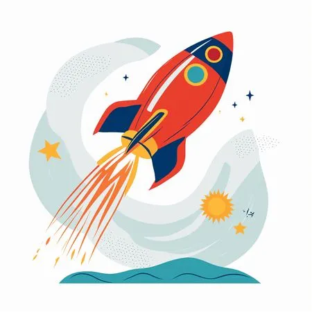 Free Rocket Launching Into Space  AI Image