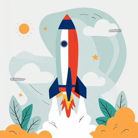 Free Rocket Launching Into The Sky  AI Image