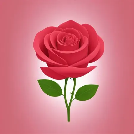 Free Rose aux pétales luxuriants et aux feuilles vertes  Image IA