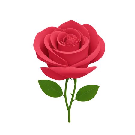Free Rose With Lush Petals And Green Leaves  AI Image