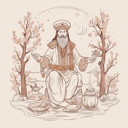 Free Sacerdote Zoroastriano em Ambiente Sereno  AI Image