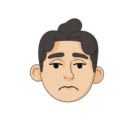 Free Sad Character Emoji With A Pensive Expression  AI Image