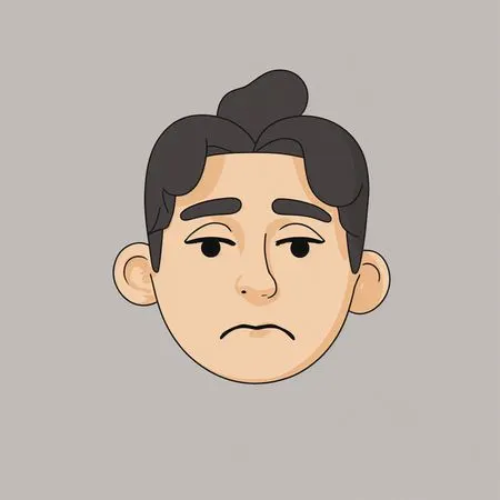 Free Sad Character Emoji With A Pensive Expression  AI Image