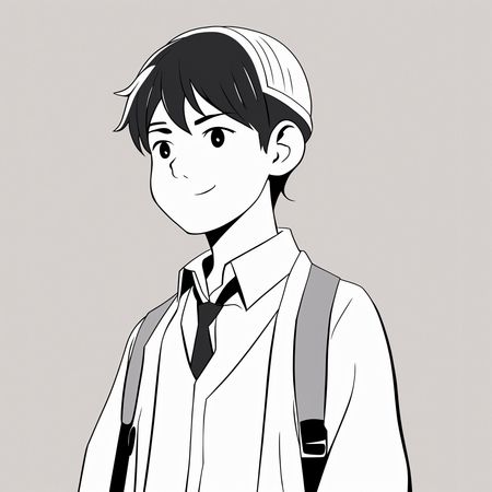 Free 帽子をかぶった男子生徒  AI画像