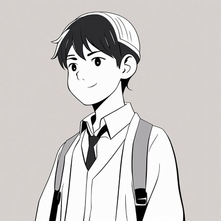 Free Schoolboy Wearing Cap  AI Image