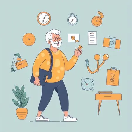 Free Senior Man Managing Daily Routine  AI Image