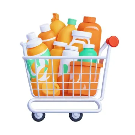 Free Shopping Cart With Various Product  AI Image
