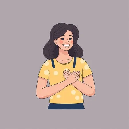 Free Smiling Girl Showing Gratitude  AI Image