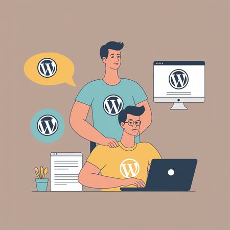 Free Team Collaborating On WordPress Web Development  AI Image