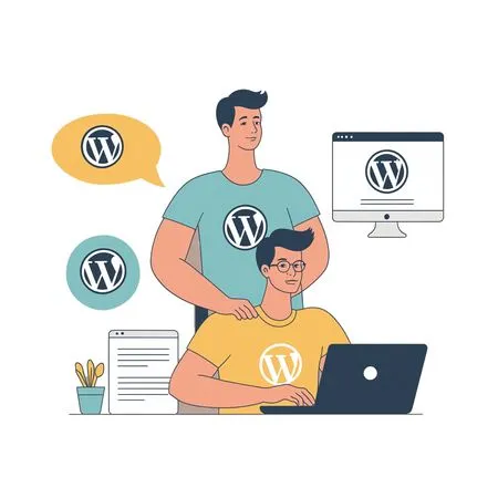 Free Team Collaborating On WordPress Web Development  AI Image