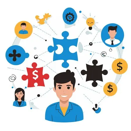 Free Team together works for problem solving  AI Image