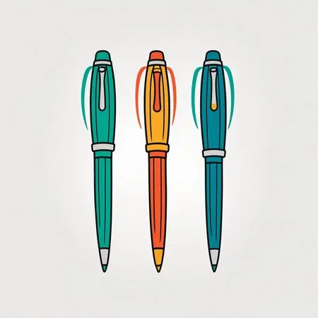 Free Three Colorful Pens  AI Image