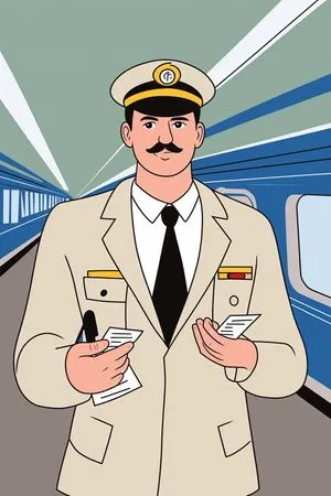 Free Ticket Inspector On Train  AI Image
