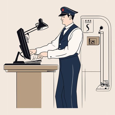 Free Train Conductor In Office  AI Image