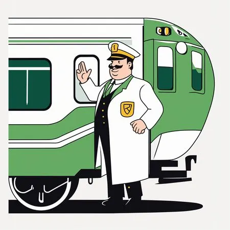 Free Train Conductor Waving  AI Image