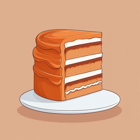Free Tranche de gâteau à étages avec glaçage  Image IA