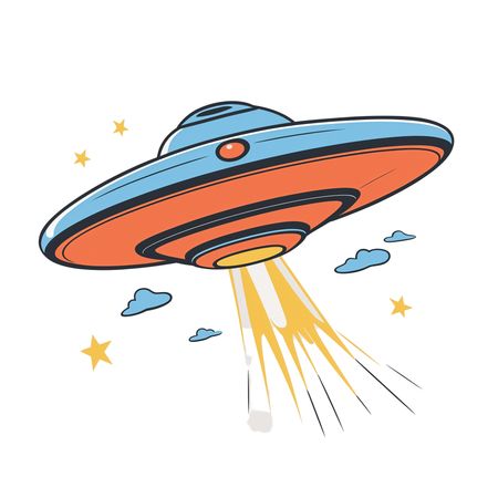 Free UFO Flying Through The Sky With A Beam  AI Image
