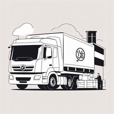 Free Um caminhão sendo carregado com carga  Imagem de IA
