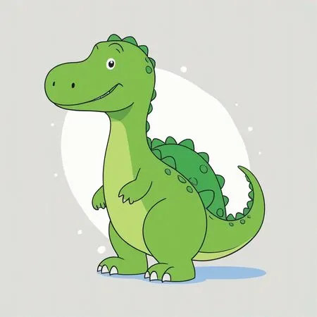 Free Un dinosaure vert souriant  Image IA