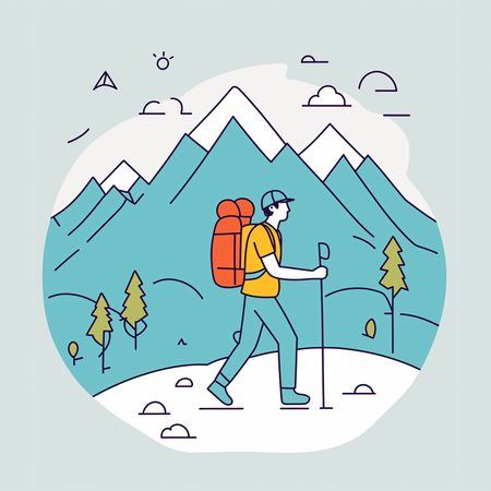 Free Un excursionista en las montañas  Imagen AI