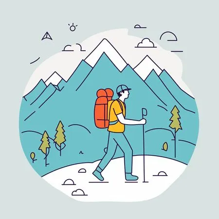 Free Un excursionista en las montañas  Imagen AI