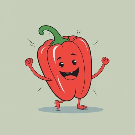 Free Un personnage de poivron de dessin animé mignon.  Image IA