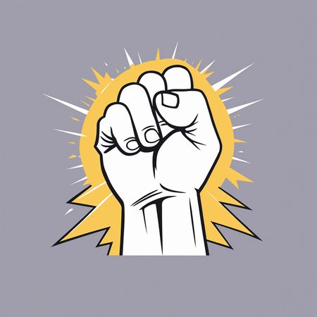 Free Un poing levé symbolisant la puissance et la résistance  AI Image