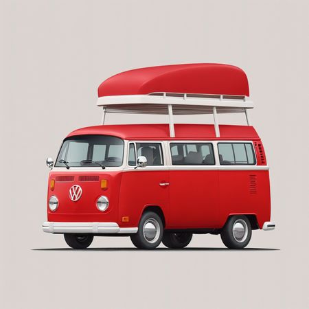 Free Una furgoneta camper Volkswagen vintage  Imagen AI