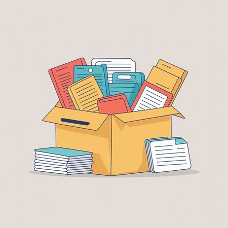 Free Une boîte remplie de documents et de dossiers  AI Image