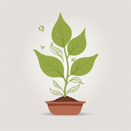 Free Une plante en pot avec des feuilles  Image IA
