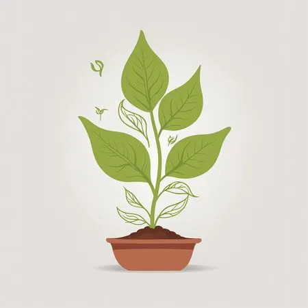 Free Une plante en pot avec des feuilles  Image IA