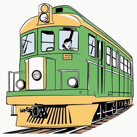 Free Vintage Train With Conductor  AI Image