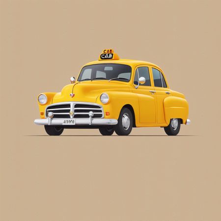 Free Vintage Yellow Taxi  AI Image