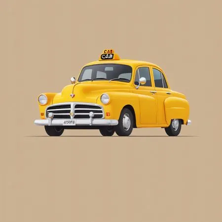 Free Vintage Yellow Taxi  AI Image