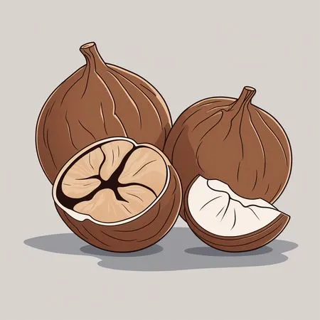Free Whole And Split Nutmeg Seeds  AI Image