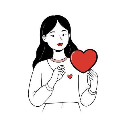 Free Woman Holding Heart  AI Image